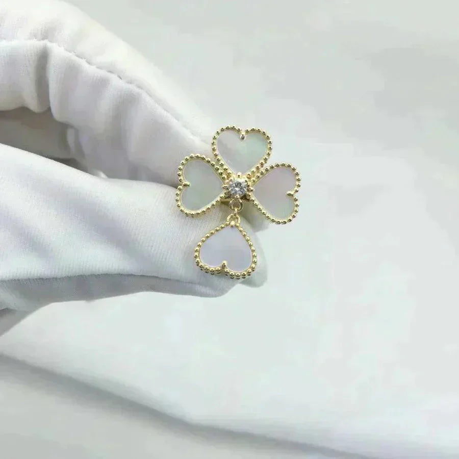 [✨Rose💎]SWEET CLOVER WHITE MOP RING
