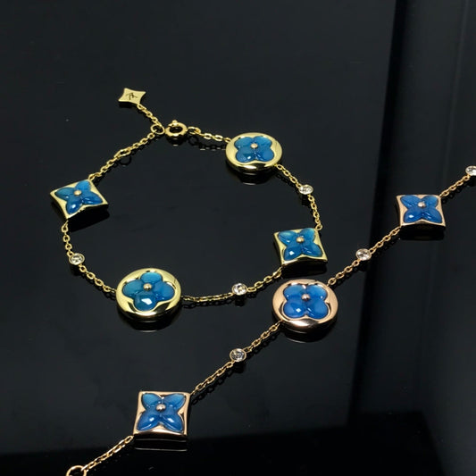 [✨Rose💎]✨Rose💎 AND SUN 4 MOTIF BLUE BRACELET