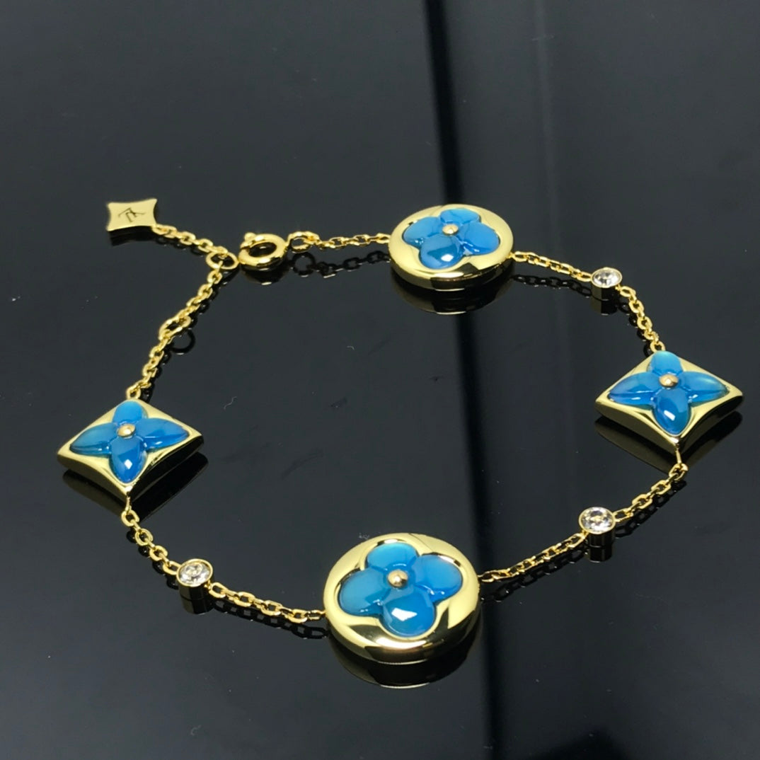 [✨Rose💎]✨Rose💎 AND SUN 4 MOTIF BLUE BRACELET