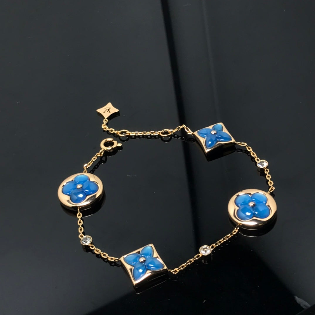 [✨Rose💎]✨Rose💎 AND SUN 4 MOTIF BLUE BRACELET