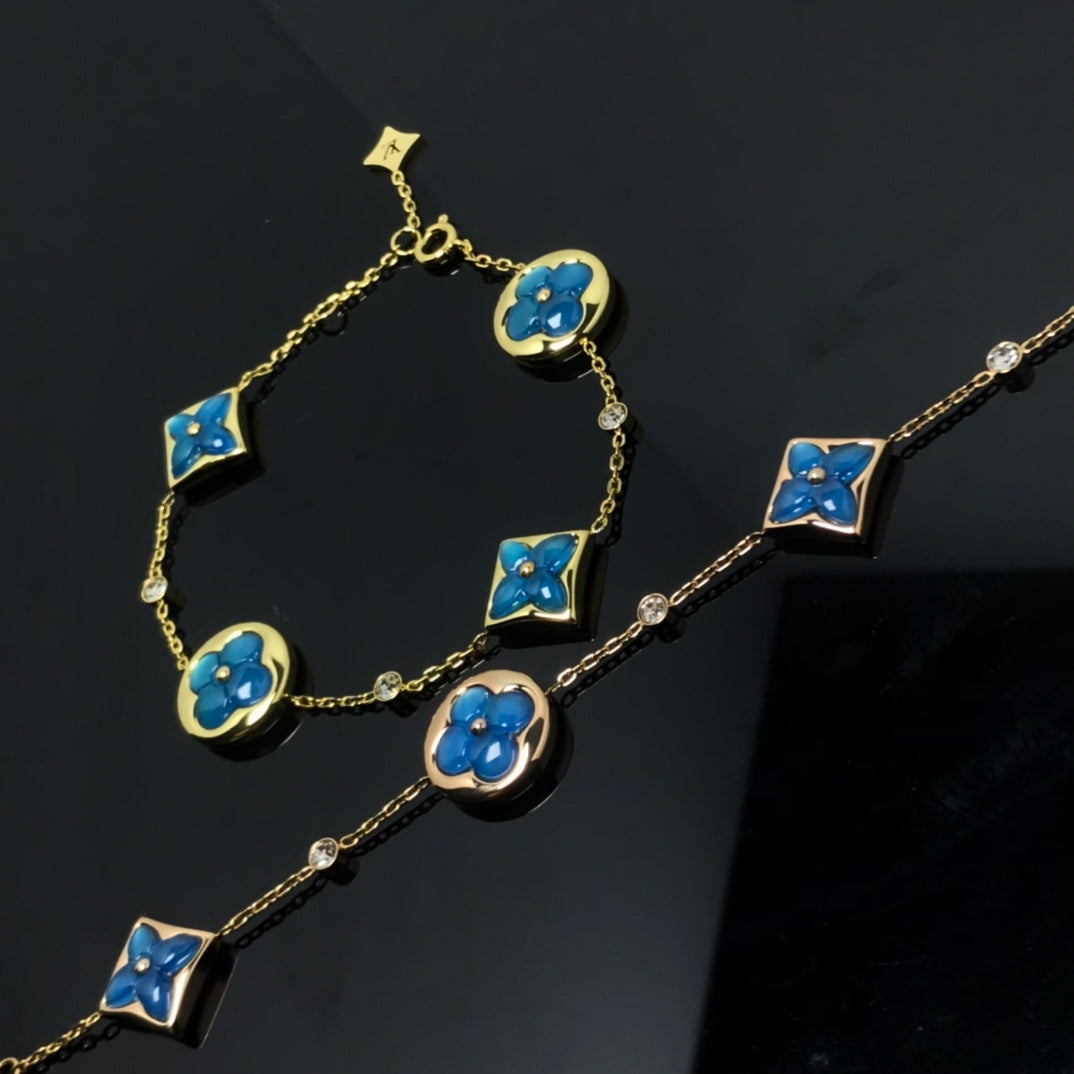 [✨Rose💎]✨Rose💎 AND SUN 4 MOTIF BLUE BRACELET