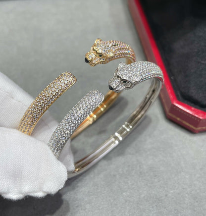 [✨Rose💎]PANTHERE FULL DIAMOND OPEN BRACELET