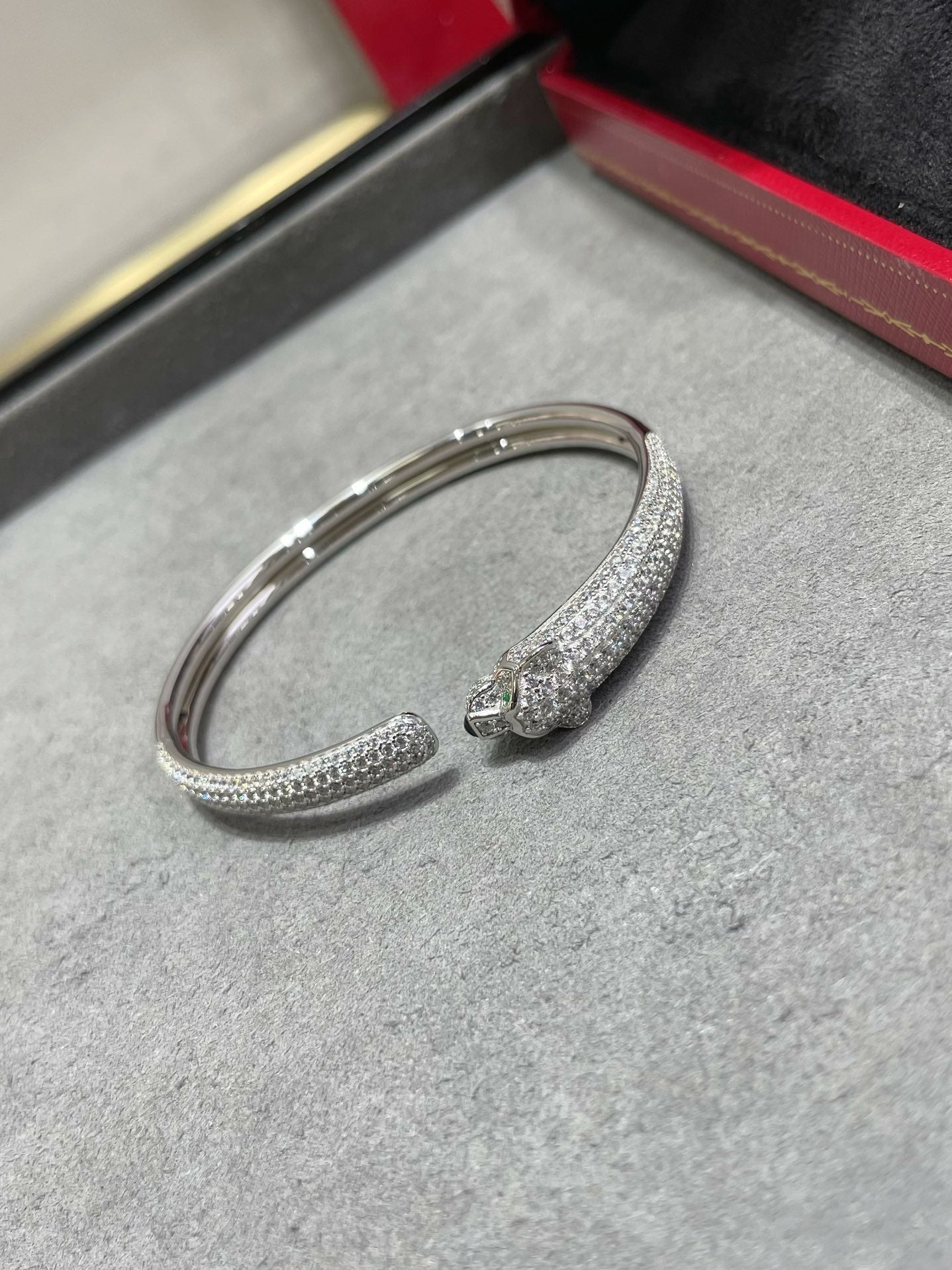 [✨Rose💎]PANTHERE FULL DIAMOND OPEN BRACELET