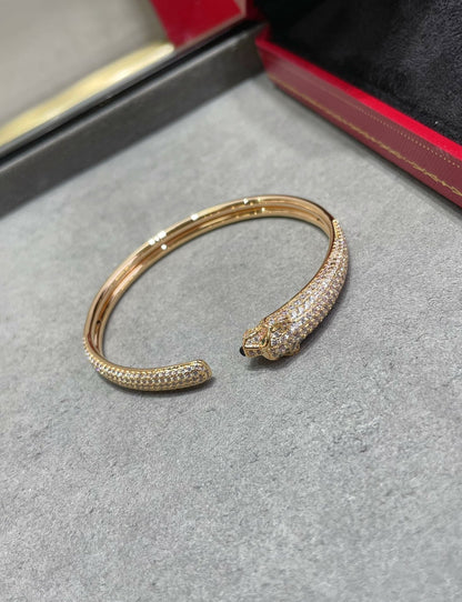 [✨Rose💎]PANTHERE FULL DIAMOND OPEN BRACELET