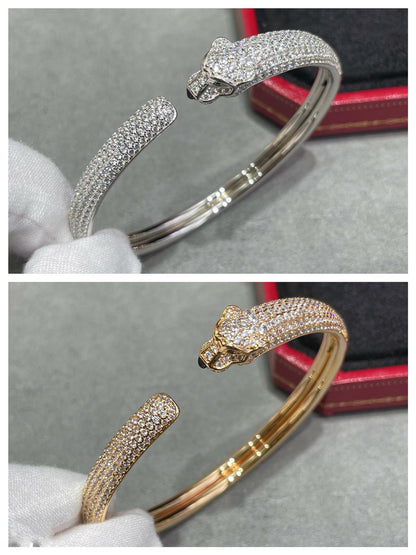[✨Rose💎]PANTHERE FULL DIAMOND OPEN BRACELET