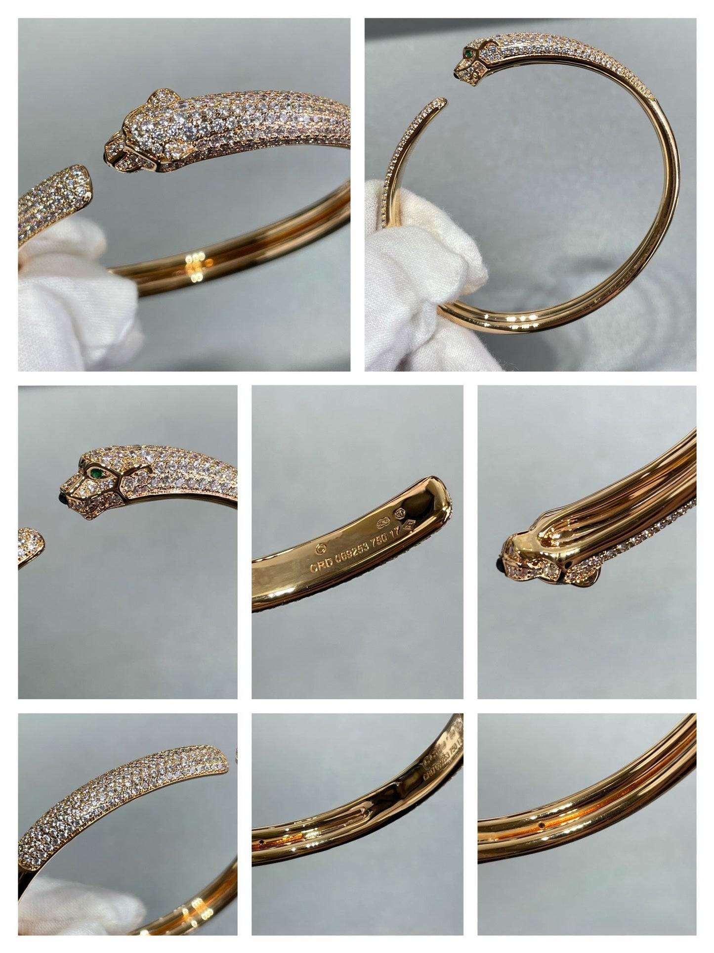 [✨Rose💎]PANTHERE FULL DIAMOND OPEN BRACELET