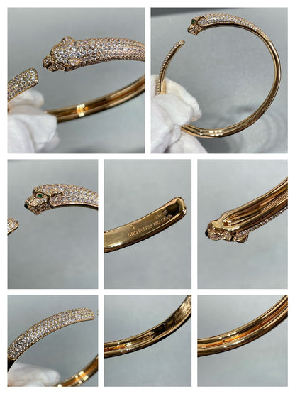 [✨Rose💎]PANTHERE FULL DIAMOND OPEN BRACELET