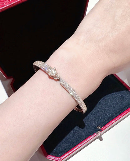 [✨Rose💎]PANTHERE FULL DIAMOND OPEN BRACELET