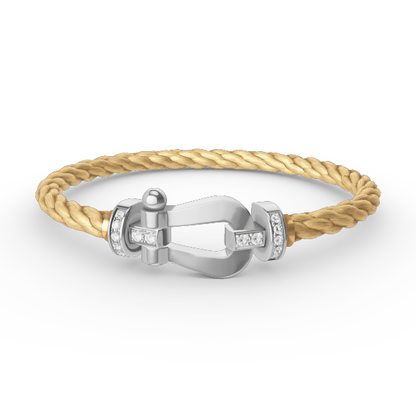 [✨Rose💎]FORCE LARGE HORSESHOE HALF DIAMOND BRACELET SILVER