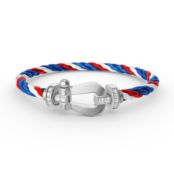[✨Rose💎]FORCE LARGE HORSESHOE HALF DIAMOND BRACELET SILVER