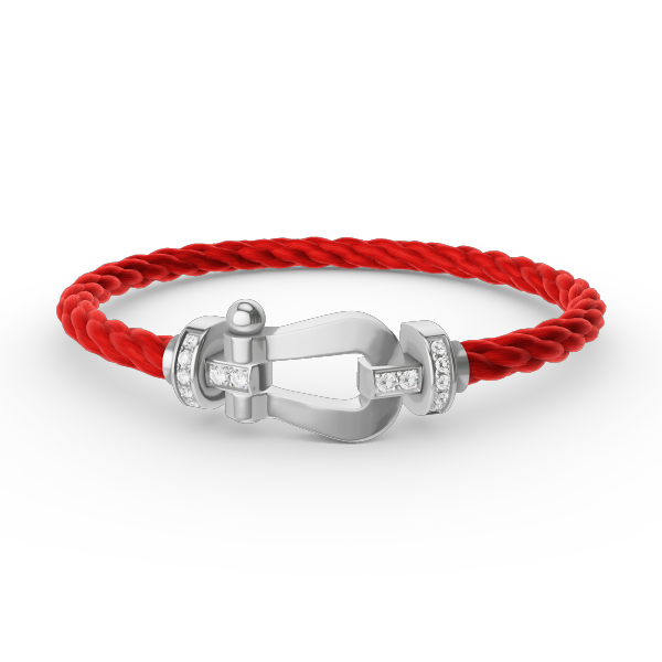 [✨Rose💎]FORCE LARGE HORSESHOE HALF DIAMOND BRACELET SILVER
