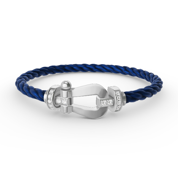 [✨Rose💎]FORCE LARGE HORSESHOE HALF DIAMOND BRACELET SILVER