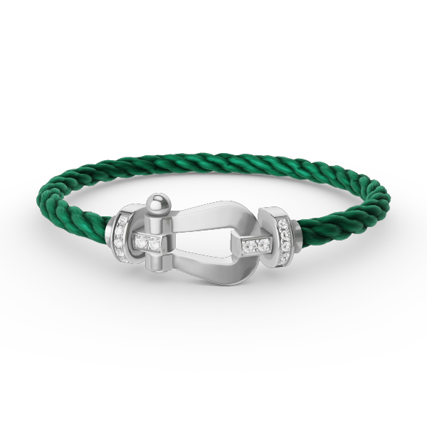 [✨Rose💎]FORCE LARGE HORSESHOE HALF DIAMOND BRACELET SILVER