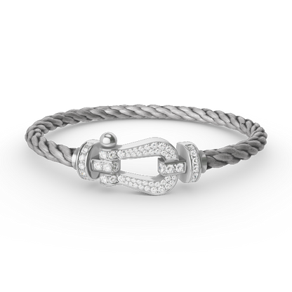 [✨Rose💎]FORCE LARGE HORSESHOE FULL DIAMOND BRACELET SILVER