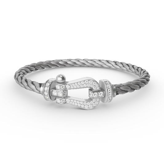 [✨Rose💎]FORCE LARGE HORSESHOE FULL DIAMOND BRACELET SILVER