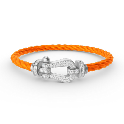 [✨Rose💎]FORCE LARGE HORSESHOE FULL DIAMOND BRACELET SILVER