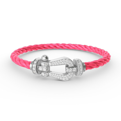 [✨Rose💎]FORCE LARGE HORSESHOE FULL DIAMOND BRACELET SILVER