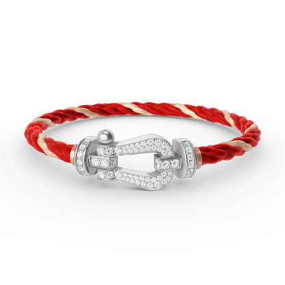 [✨Rose💎]FORCE LARGE HORSESHOE FULL DIAMOND BRACELET SILVER