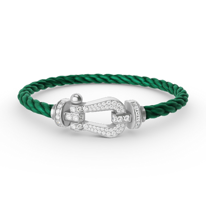 [✨Rose💎]FORCE LARGE HORSESHOE FULL DIAMOND BRACELET SILVER
